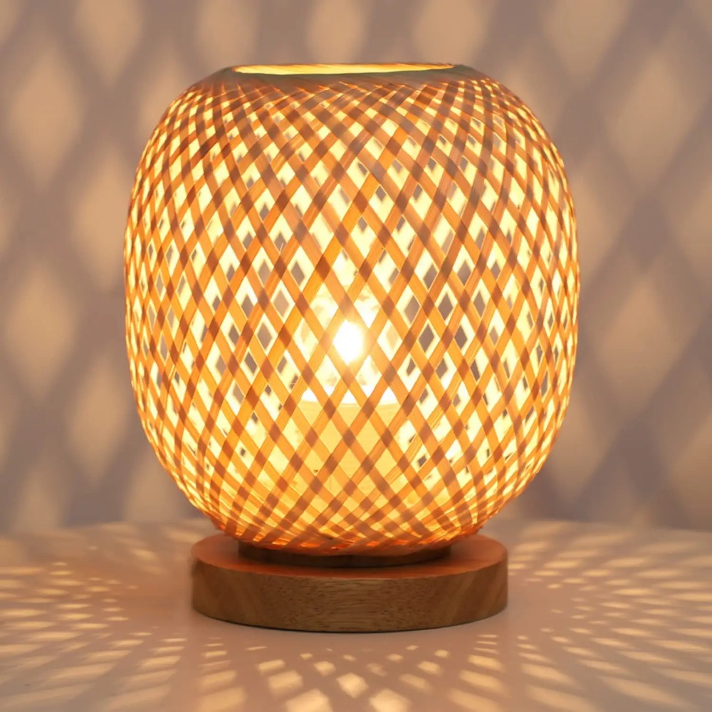 Outdoor Furniture Rh - Bohemian Hand-woven Natural Bamboo Table Lamps