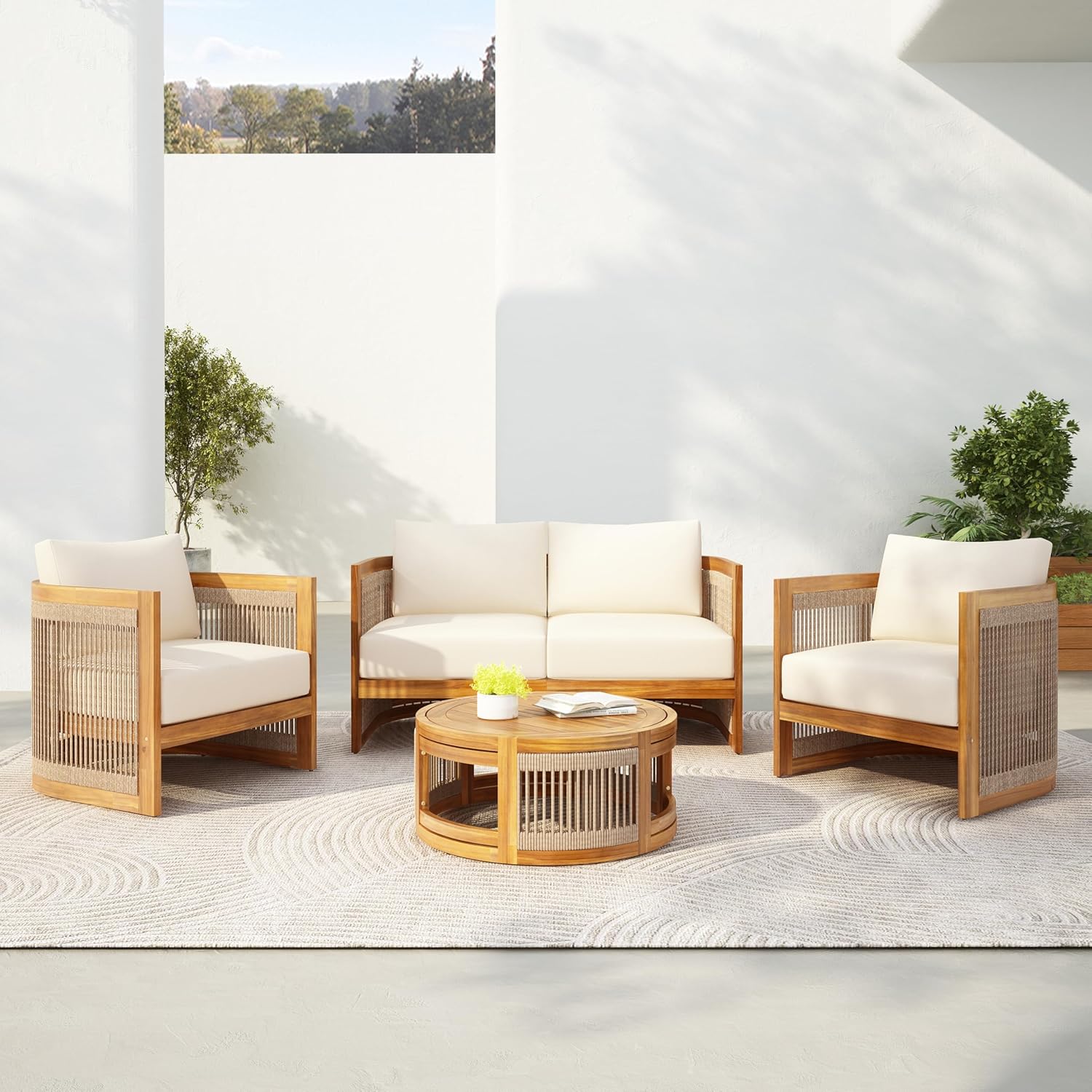 Outdoor Furniture Deals - 4-Piece Patio Conversation Set, All Weather