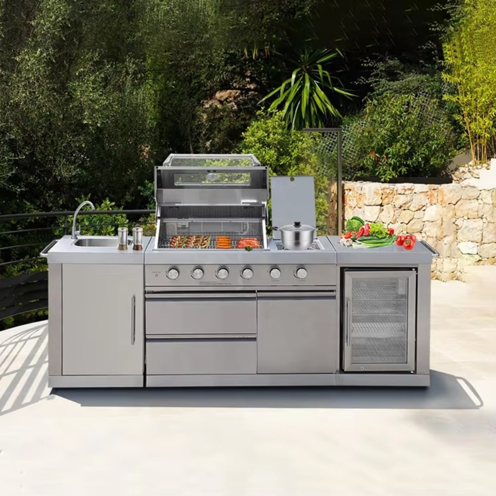 Outdoor Furniture Deals - Outdoor Kitchen with Roof Cover Weather-Resistant