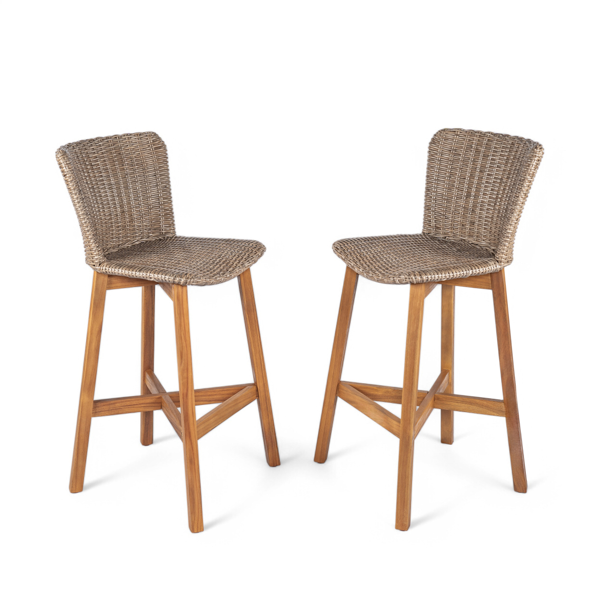 Outdoor Furniture Teak Wood - Lymington Outdoor Bar Stool, Teak Finished