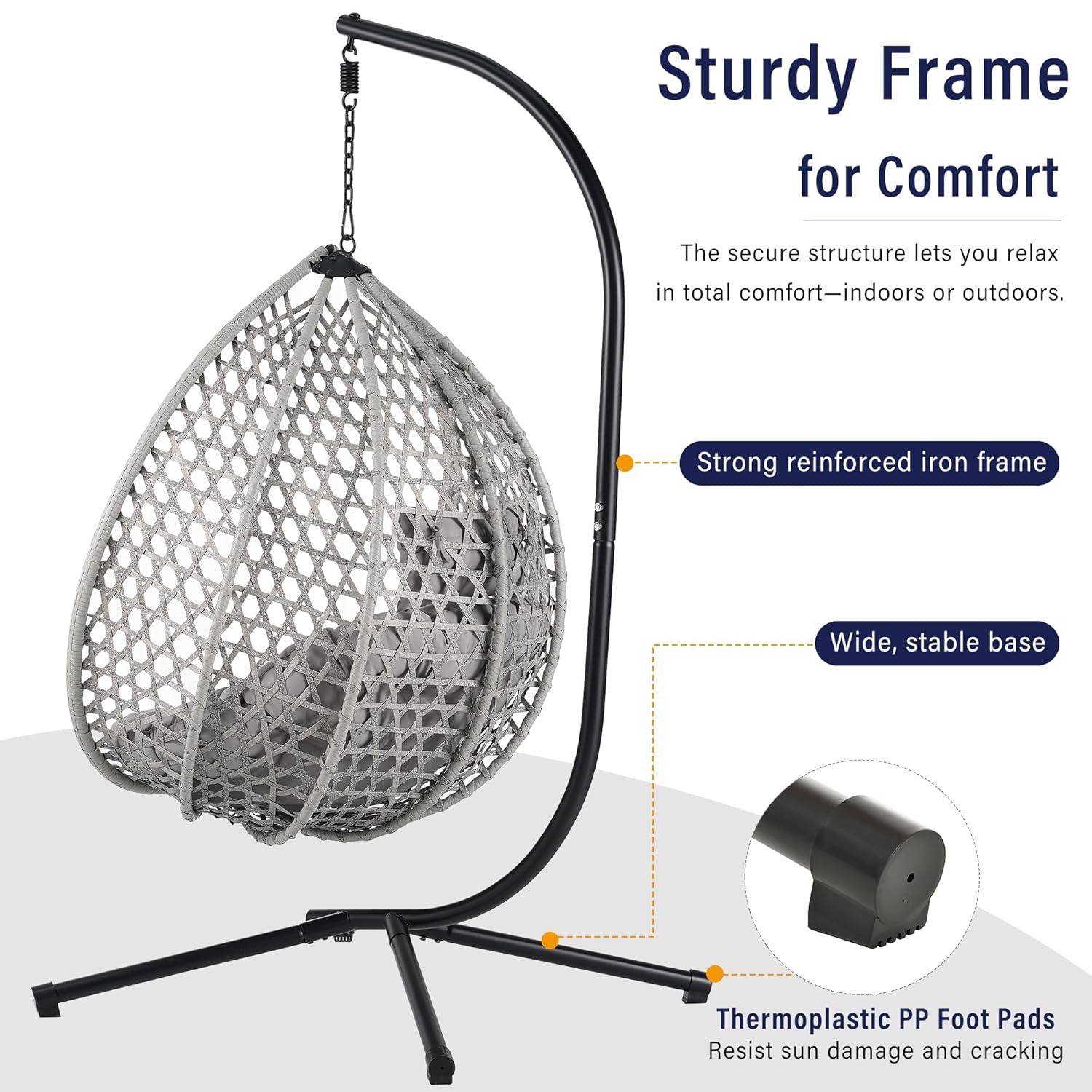 Foldable HDPE Rattan Hanging E - Hanging Egg Chair recension och pris