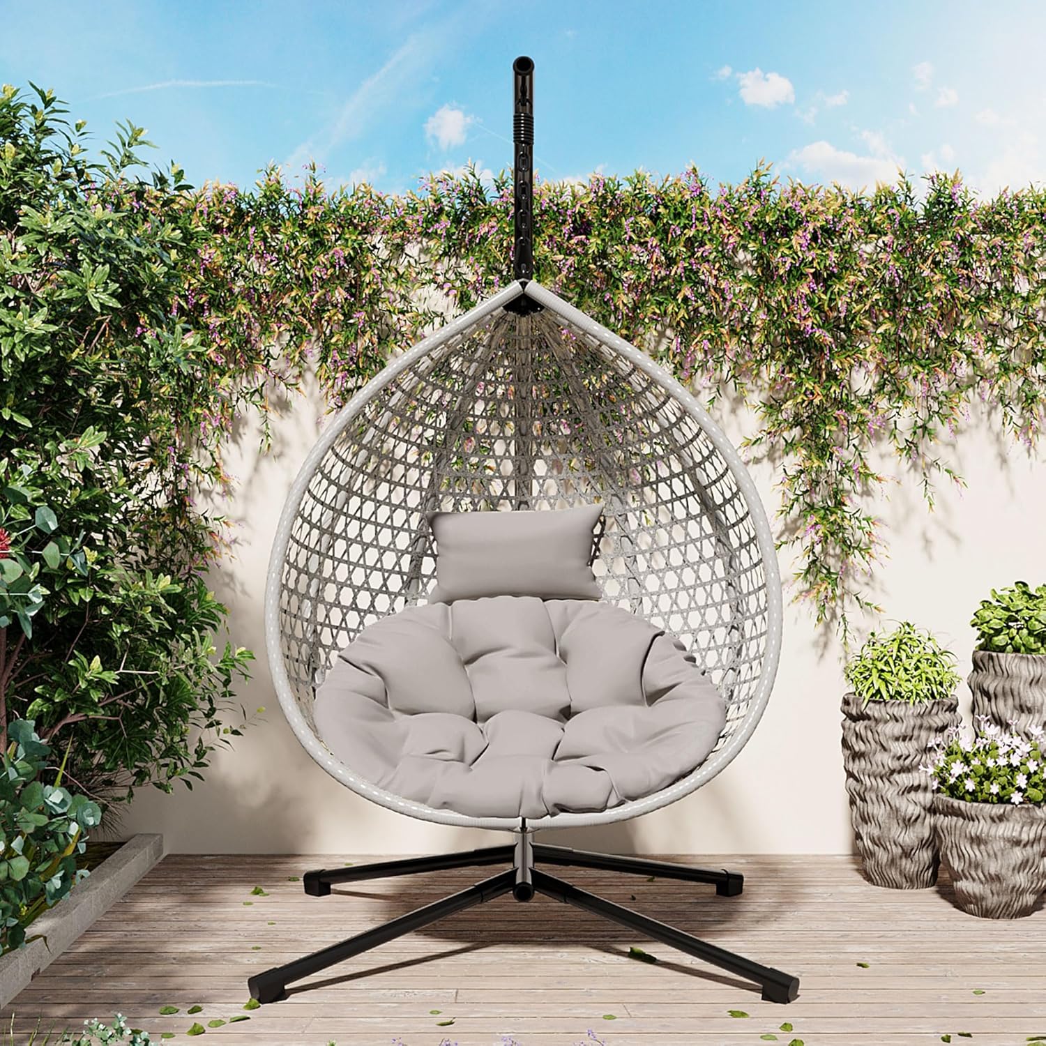 Foldable HDPE Rattan Hanging E - Hanging Egg Chair recension och pris