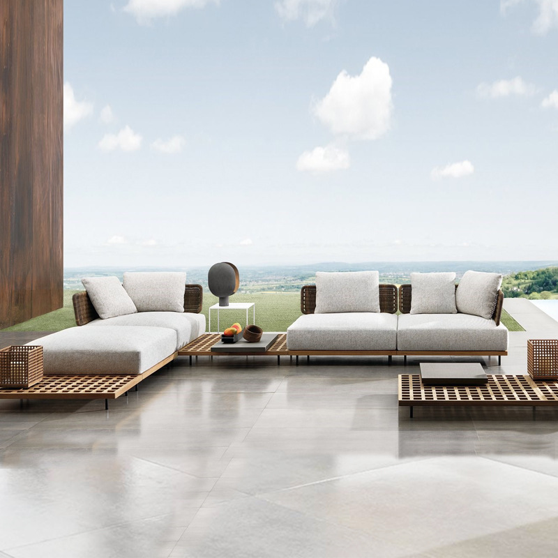 qw-Outdoor Sofa Patio Villa Te - Outdoor Furniture Teak Wood recension och pris