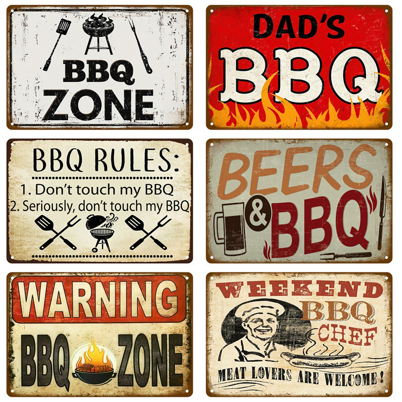Vintage Tin Sign Dad`s BBQ Yar - Outdoor Furniture Zone recension och pris