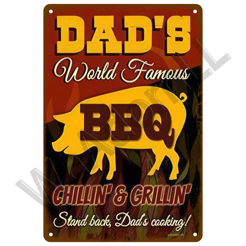 Vintage Tin Sign Dad`s BBQ Yar - Outdoor Furniture Zone recension och pris