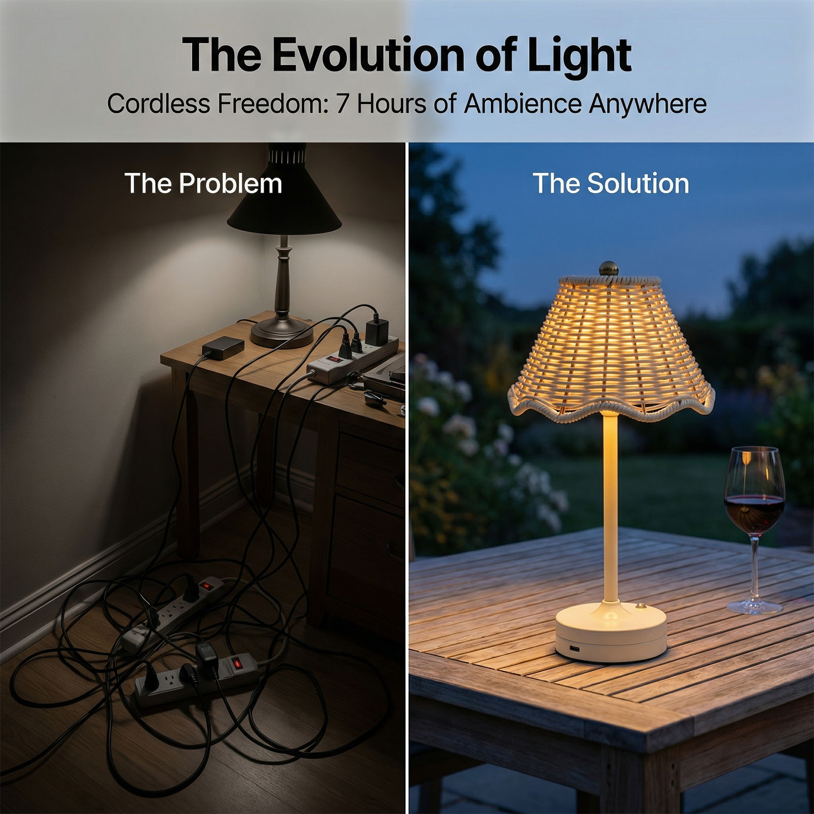 LED Vintage Rattan Table Lamp  - Outdoor Furniture Rh recension och pris