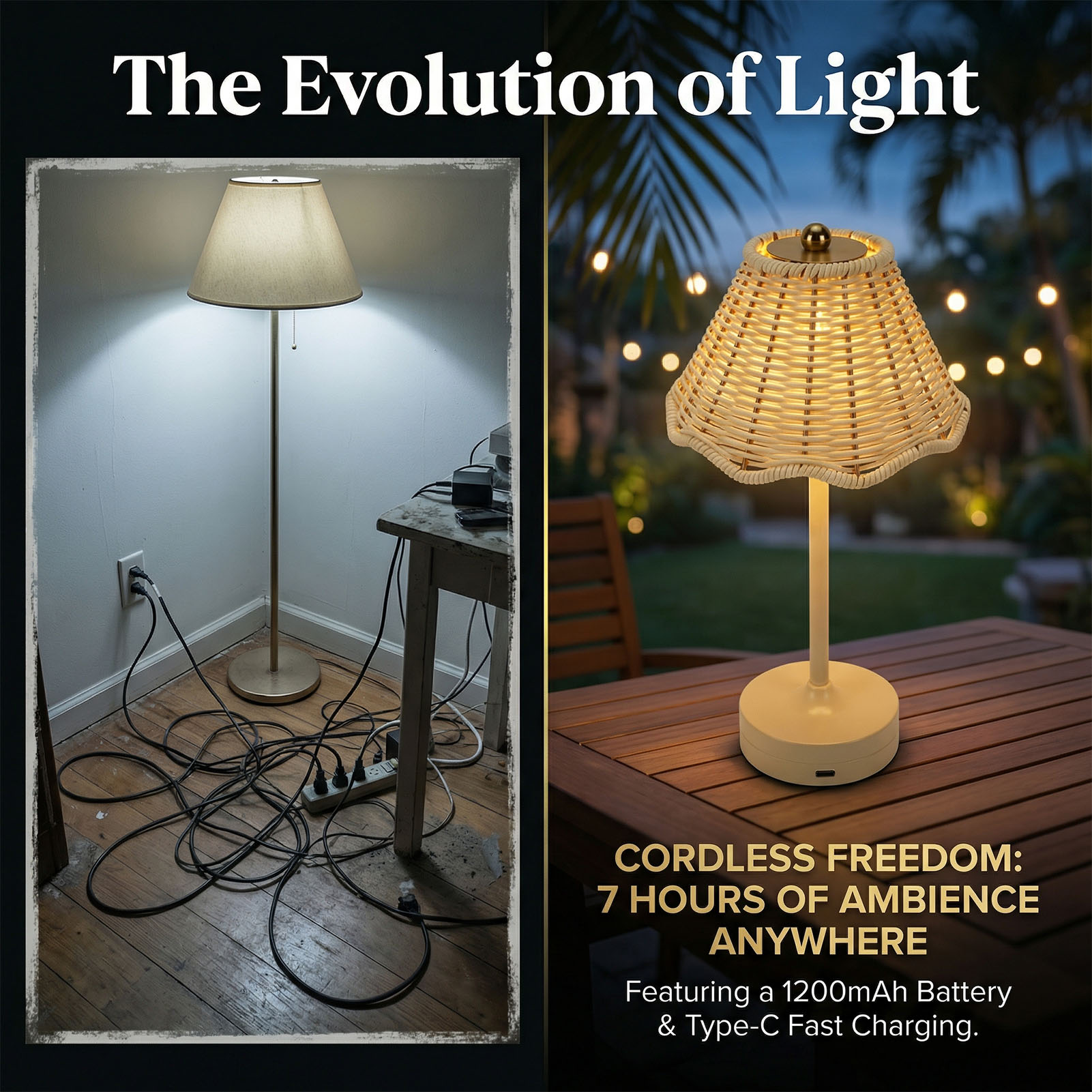 LED Vintage Rattan Table Lamp  - Outdoor Furniture Rh recension och pris