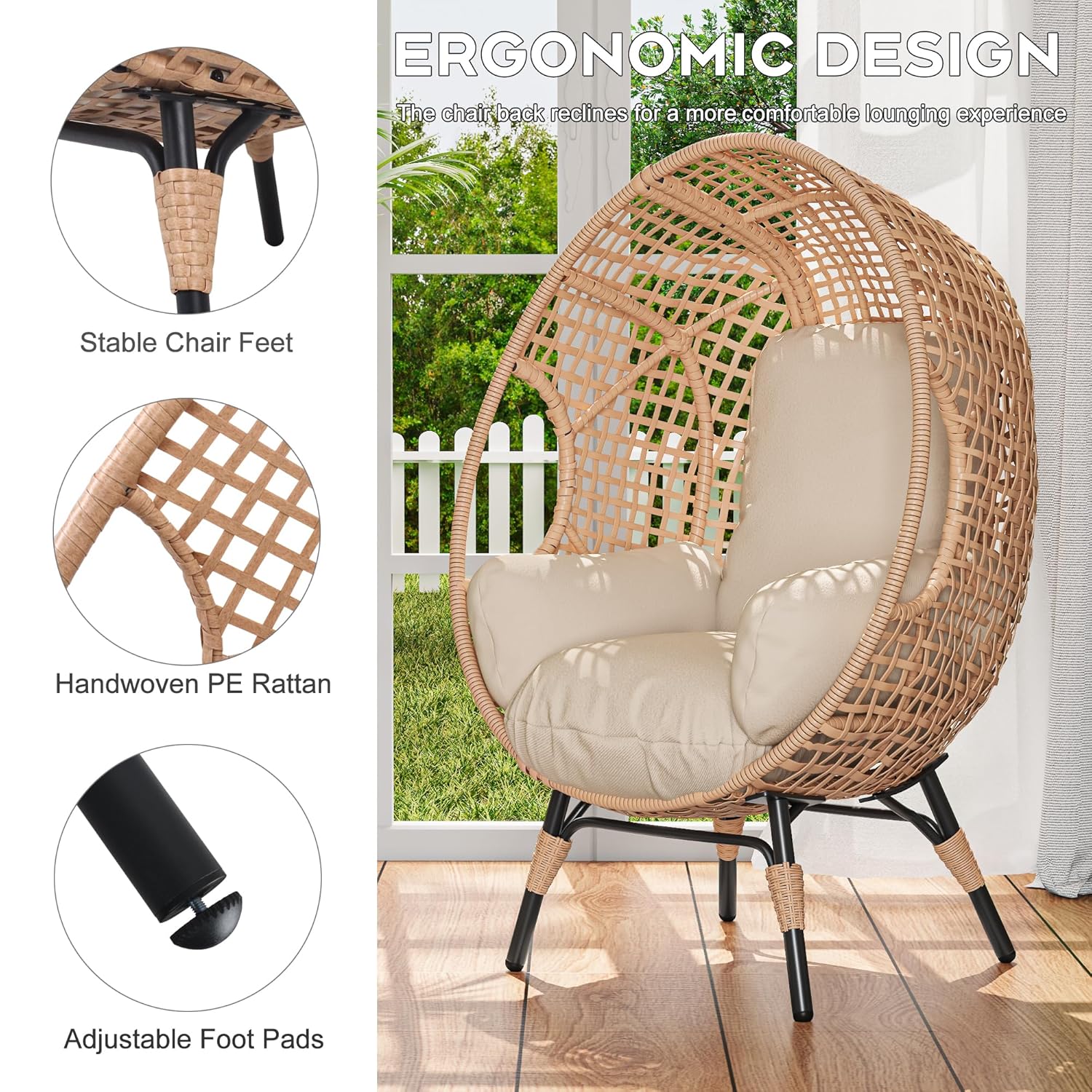 Elegant Arc Back Hanging Egg C - Hanging Egg Chair recension och pris