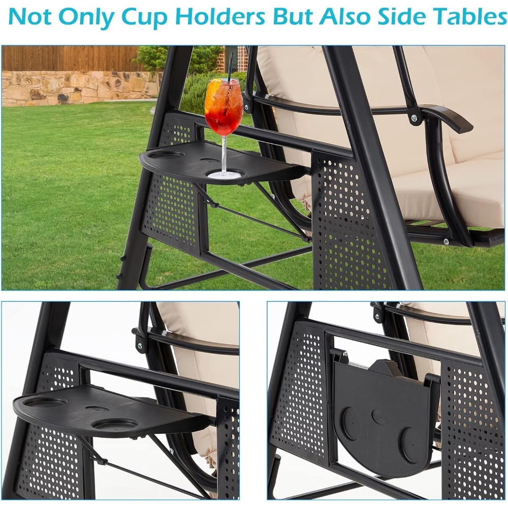 Outdoor Porch Swing, 3-Seat Po - Hanging Egg Chair recension och pris