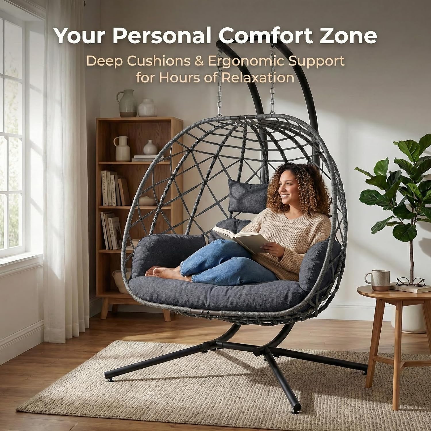 2 Person Egg Swing Chair with  - Hanging Egg Chair recension och pris